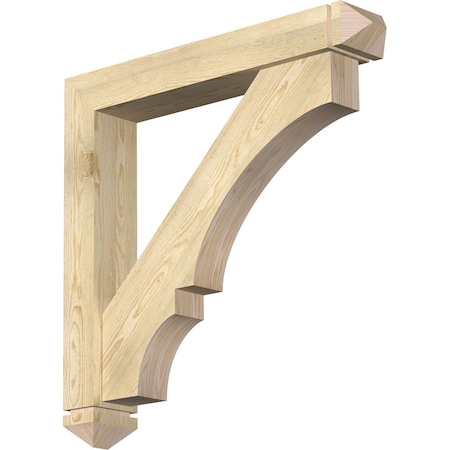 Balboa Arts And Crafts Rough Sawn Bracket W/ Offset Brace, Douglas Fir, 6W X 36D X 36H